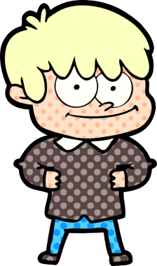 Bir insan tarafından çizilmiş mutlu çizgi film adamı.