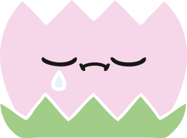 Bir insan tarafından çizilmiş bir nilüfer çiçeğinin düz renkli retro karikatürü