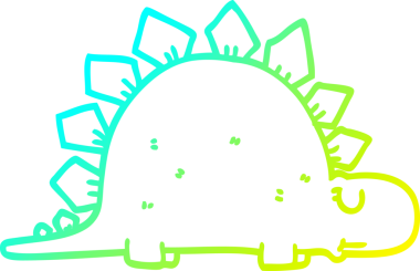 Bir insan tarafından çizilmiş tarih öncesi bir dinozorun soğuk gradyan çizimi