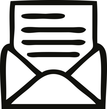 Bir insan tarafından çizilmiş bir mektup ve zarf çizimi