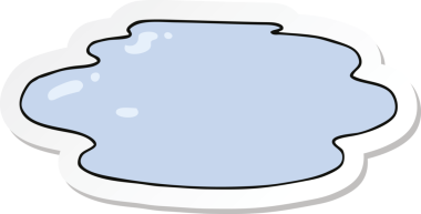 Bir insan tarafından çizilmiş su birikintisinin çıkartması.