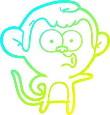 Bir insan tarafından çizilmiş bir çizgi çizgi maymunun soğuk gradyan çizimi