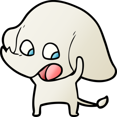 Bir insan tarafından çizilmiş şirin bir fil.