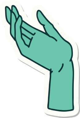 Bir insan tarafından çizilmiş geleneksel bir el dövmesi çıkartması.