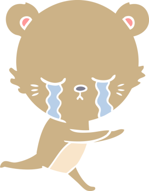 Bir insan tarafından çizilmiş düz renkli çizgi film ayısı.