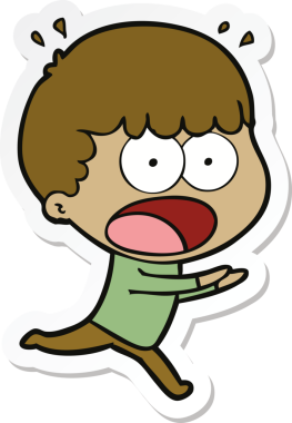 Bir insan tarafından çizilmiş bir karikatür çıkartması.