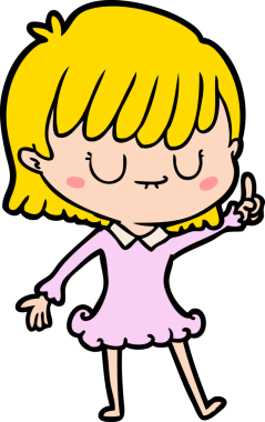 Bir insan tarafından çizilmiş karikatür kadın.