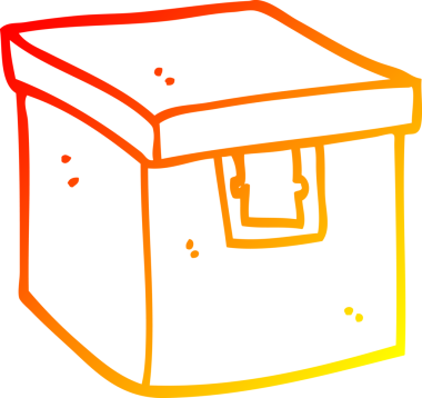 Bir insan tarafından çizilmiş karikatür kanıt kutusunun sıcak gradyanı.