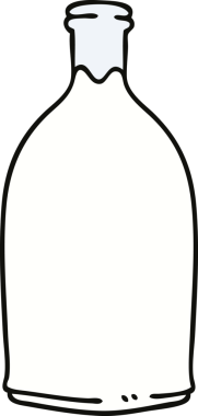 Bir insan tarafından çizilmiş garip bir süt şişesi.