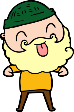 Bir insan tarafından çizilmiş sakallı bir adam.