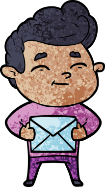 Bir insan tarafından çizilmiş mutlu çizgi film adamı.