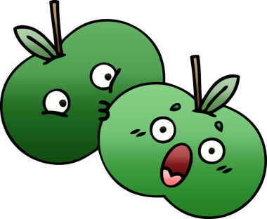 Bir insan tarafından çizilmiş elmaların gölgeli çizimi