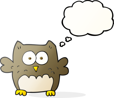 Bir insan tarafından çizilmiş serbest çizim baloncuk baykuş.