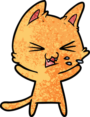 Bir insan tarafından çizilmiş kedi tıslaması.