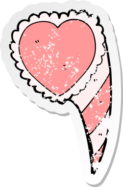 Bir insan tarafından çizilmiş bir aşk sembolünün gerilemiş yapıştırması.