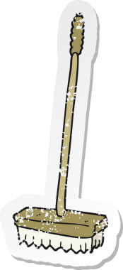 Bir insan tarafından çizilmiş karikatür fırçasının gerilimli yapıştırması