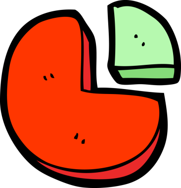 Bir insan tarafından çizilmiş karikatür pasta grafiği