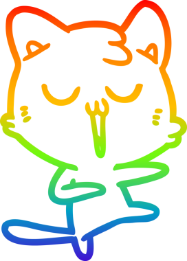 gökkuşağı gradyan çizgi çizimi bir insan tarafından çizilmiş bir çizgi film kedisi