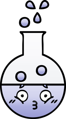 Bir insan tarafından çizilmiş bir test tüpünün gölgeli çizgi filmi.