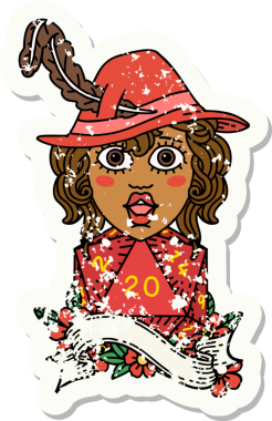 Bir insan tarafından çizilmiş 20 zarlı Retro Dövme Tarzı insan ozanı