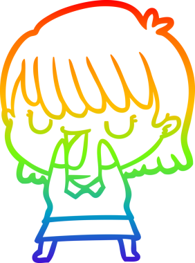 gökkuşağı gradyan çizimi bir insan tarafından çizilmiş bir karikatür kadın