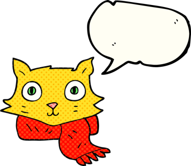 Bir insan tarafından çizilmiş eşarp takan bir çizgi film karakteri.