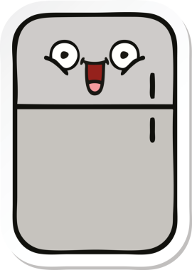 Bir insan tarafından çizilmiş şirin bir buzdolabı etiketi.