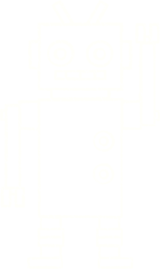 Bir insan tarafından çizilen robot tebeşiri.