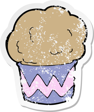 Bir insan tarafından çizilmiş bir karikatür kekinin gerilimli yapıştırması.