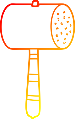 Bir insan tarafından çizilmiş karikatür çekicin sıcak eğimli çizgisi.