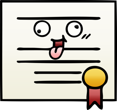 Mezuniyet diplomasının bir insan tarafından çizilmiş gölgeli karikatürü.