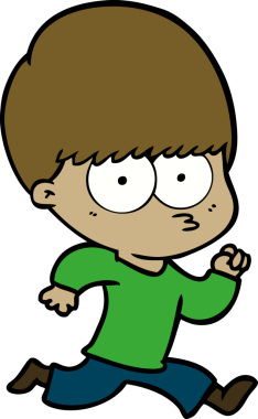 Bir insan tarafından çizilmiş sinirli çizgi film çocuğu.