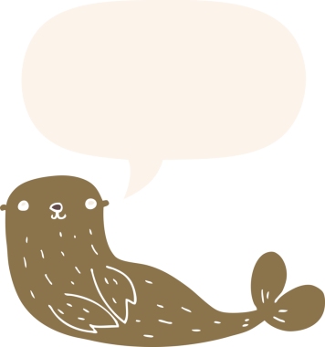 bir insan tarafından çizilmiş, konuşma baloncuklu karikatür mührü.