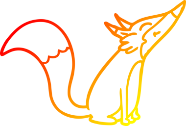 Bir insan tarafından çizilmiş bir kutup tilkisinin sıcak çizgi çizimi