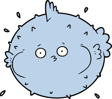 Bir insan tarafından çizilmiş kirpi balığı.