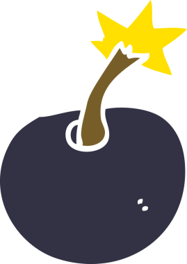 Bir insan tarafından çizilmiş bir karikatür bombası.