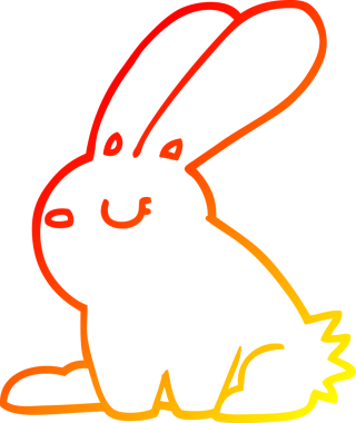 Bir insan tarafından çizilmiş çizgi film tavşanı çizimi