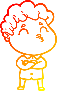 Bir insan tarafından çizilen çizgi film karakterinin sıcak çizgi çizimi