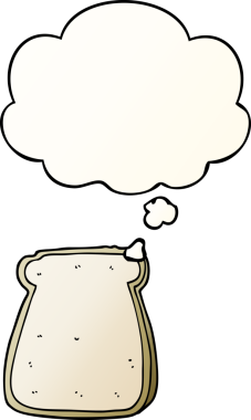 Bir insan tarafından çizilmiş, düşünce baloncuklu çizgi film dilimi.