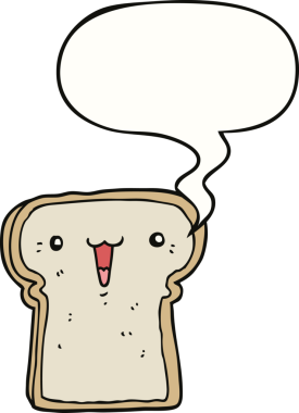 Bir insan tarafından çizilmiş konuşma baloncuğu olan şirin bir karikatür.