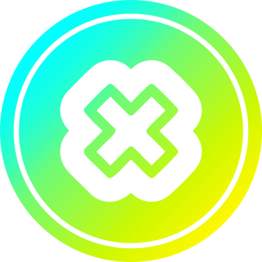 Çarpma işareti dairesel simgesi ile bir insan tarafından çizilen havalı gradyan bitiş