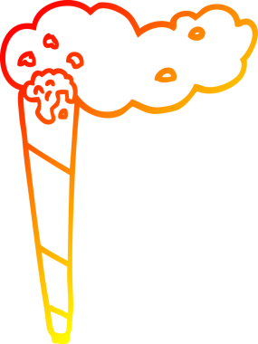 Bir insan tarafından çizilmiş bir marihuana ekleminin sıcak çizgi çizimi