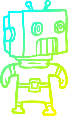 Bir insan tarafından çizilmiş soğuk gradyan robot çizimi