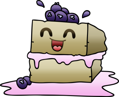 gradyan gölgeli çizgi film Mutlu pasta dilimi bir insan tarafından çizildi