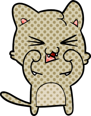 Bir insan tarafından çizilmiş kedi tıslaması.