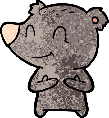 Bir insan tarafından çizilmiş dost canlısı ayı çizgi filmi.