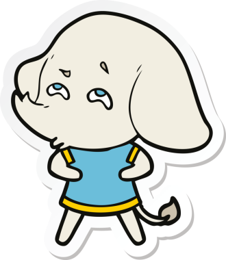 Bir insan tarafından çizilmiş karikatür filinin çıkartması.