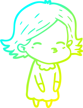 Bir insan tarafından çizilmiş bir karikatür kadın çizimi.