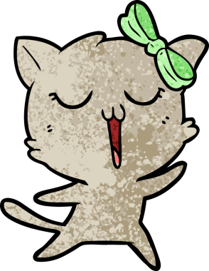 Bir insan tarafından çizilmiş çizgi film kedisi.