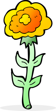 Bir insan tarafından çizilmiş çizgi film gülü